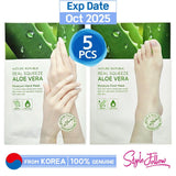 5pcs❤️[NATURE REPUBLIC] Real Squeeze Aloe Vera Moisture (Foot / Hand) Mask