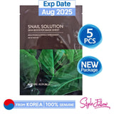 5pcs❤️[NATURE REPUBLIC] Snail Solution Skin Booster Mask Sheet 25g