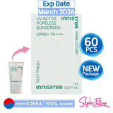 60pcs/60ml❤️[INNISFREE] UV Active Poreless Sunscreen 1ml (Sample Sachet)(SPF50+/PA++++) | Just US$11.88! Shop now at StyleFollow