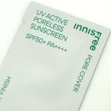 60pcs/60ml❤️[INNISFREE] UV Active Poreless Sunscreen 1ml (Sample Sachet)(SPF50+/PA++++) | Just US$11.88! Shop now at StyleFollow