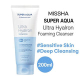 [MISSHA] Super Aqua Ultra Hyalron Foaming Cleanser 200ml | Just US$4.95! Shop now at StyleFollow